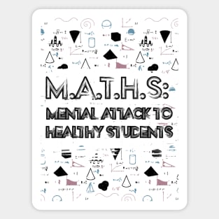 Fasbytes Back to School black 'Maths: Mental Attack to Healthy Students' Magnet